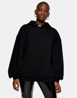 Topshop black hoodie sale