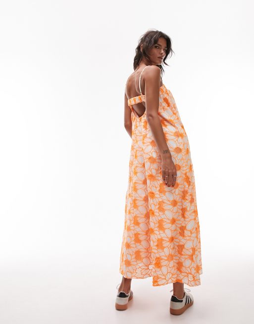 Topshop orange floral on sale dress