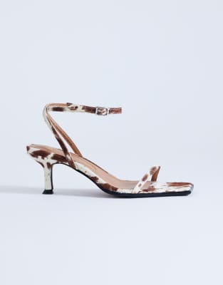 Topshop Ezra Strappy Heel Sandals In Animal Print