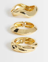 Topshop Fabio 3 pack bangles in gold