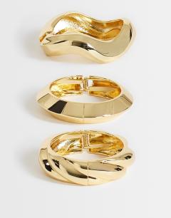 Fabio 3 pack bangles in gold