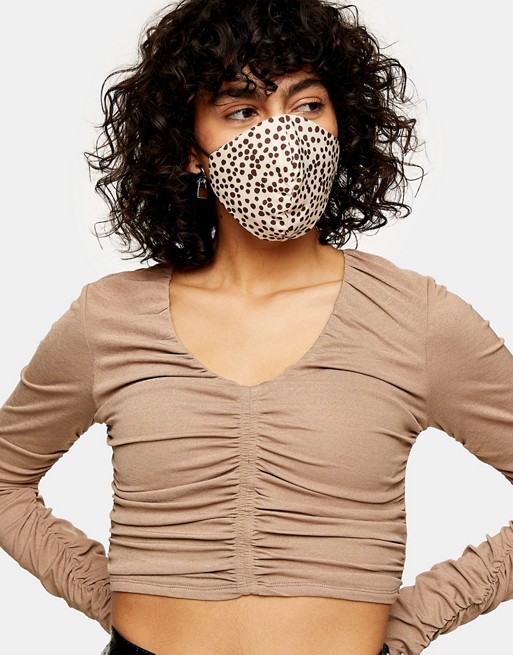 Topshop face covering in cheetah spot print