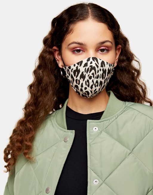 Topshop face covering in leopard print