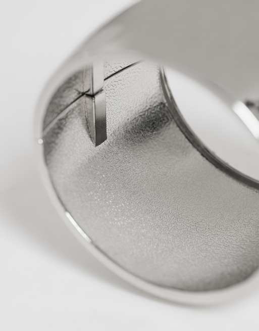 Topshop Farah oversized bangle in silver tone, 2 of 3