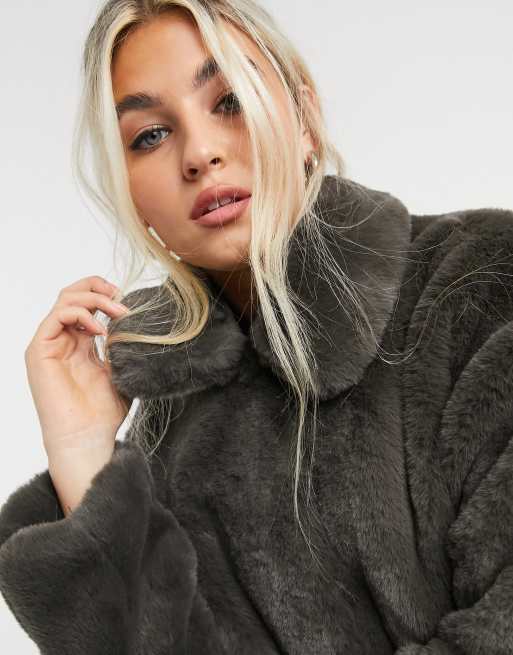 Charcoal fur sale coat