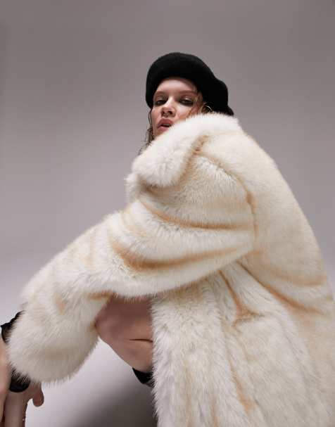 Off the shoulder sale fur coat