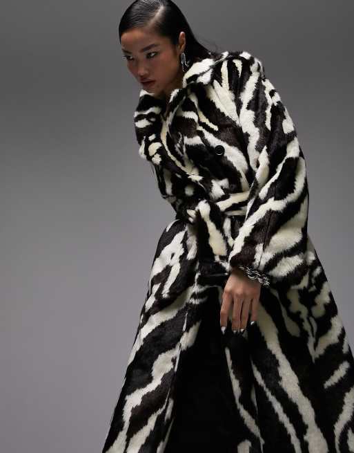 FAUX FUR LONG LINE COAT