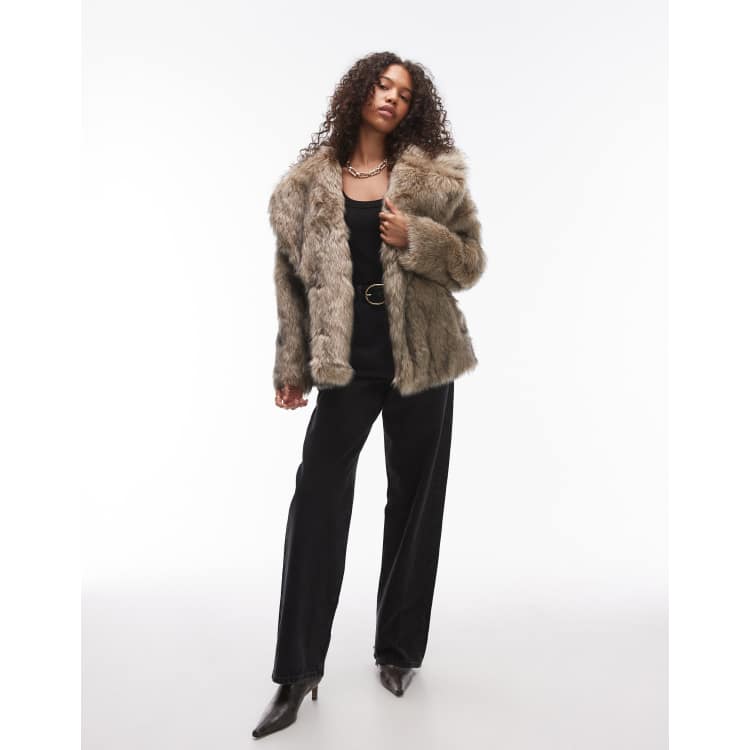 Vintage shops Faux Fur Midi Coat