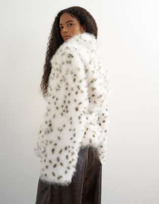 Topshop Faux Fur Short Belted Coat In White | ModeSens