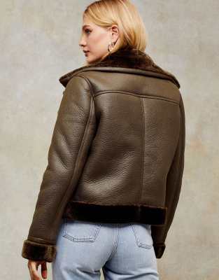 topshop aviator jacket suede