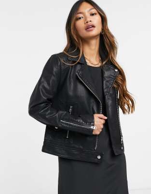 Topshop + Fred Faux Leather Biker Jacket