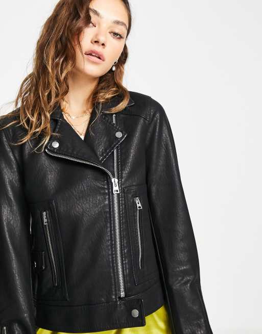 ＿＿カラー＿＿【ルシェルブルー】Faux Leather Biker Jacket