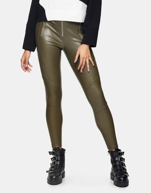 Faux leather deals biker pants