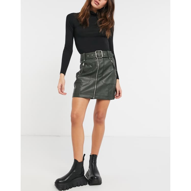 Faux leather skirt outlet topshop