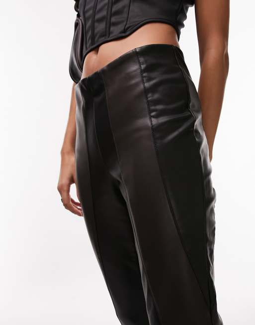 Faux leather panel clearance pants