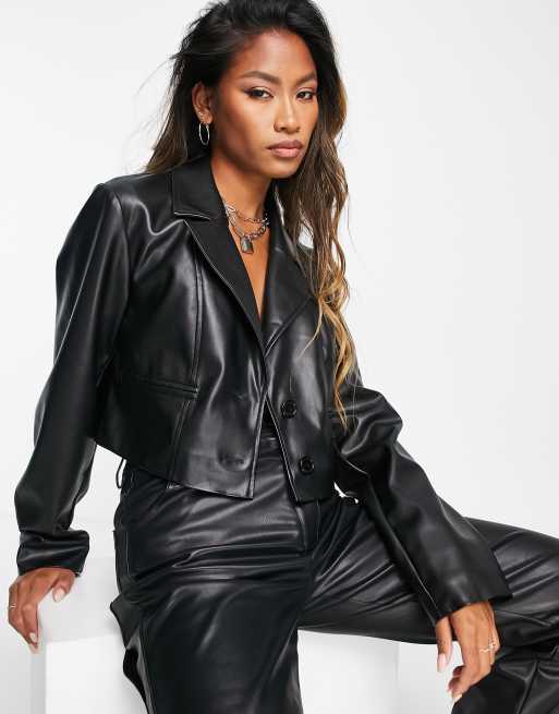 Black crop shop blazer jacket