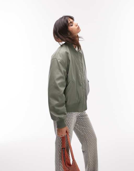 Green bomber 2024 jacket zara