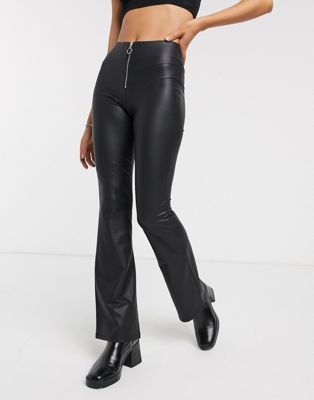 leather look pants topshop