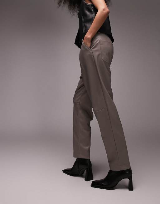 Taupe leather clearance pants