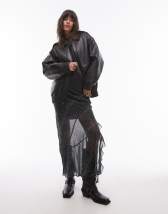 Topshop real leather washed bomber jacket with embellishment