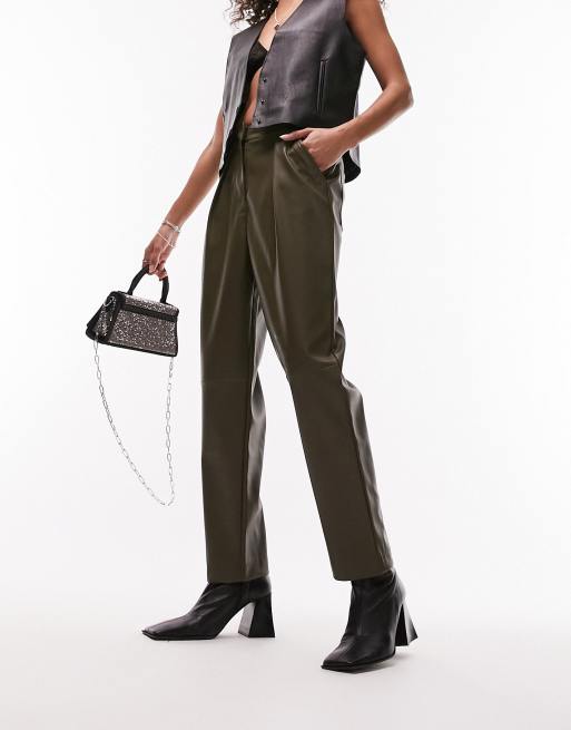 Leather peg 2025 leg trousers