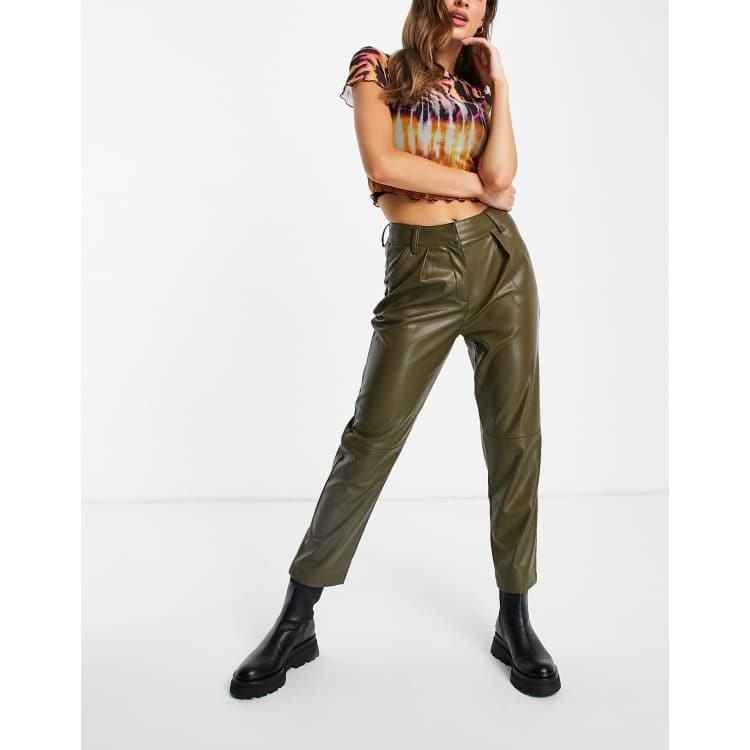 Leather discount joggers topshop