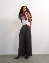Topshop faux leather pleated in espresso