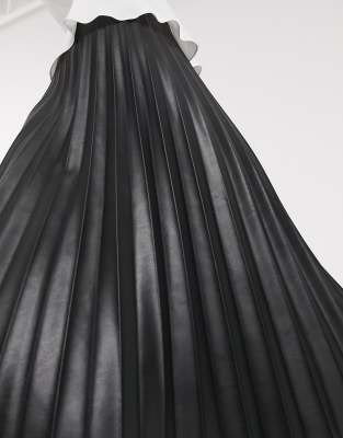 topshop faux leather pleated skirt