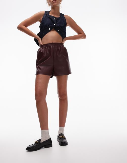 Leather running shorts hotsell