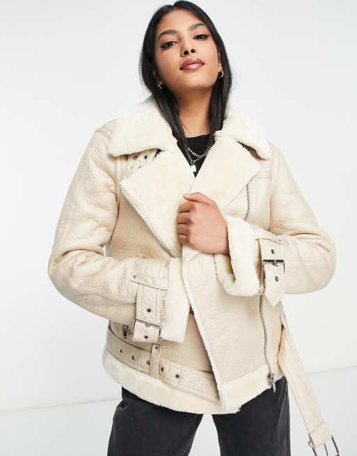 Next white aviator store jacket