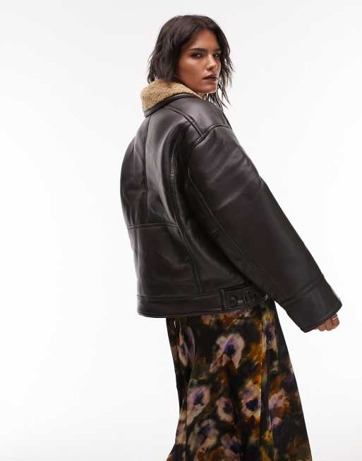 Topshop faux fur lined puffer outlet jacket