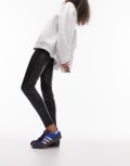 [Topshop] Topshop faux leather skinny fit pants in black 18 BLACK