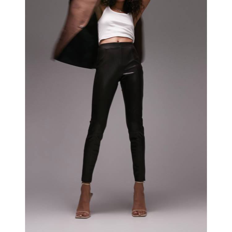 Topshop faux leather skinny hot sale trousers