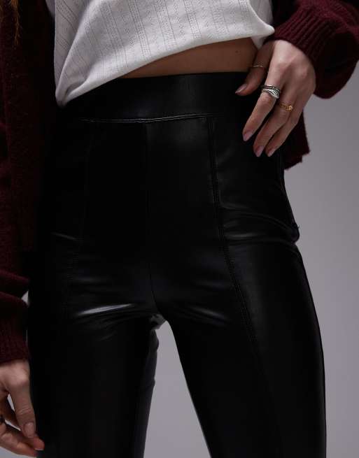 Topshop faux leather skinny trouser in black, 3 of 5