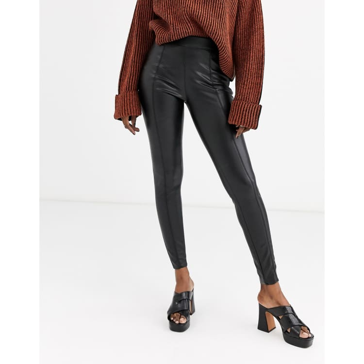 Topshop faux leather hot sale jeans