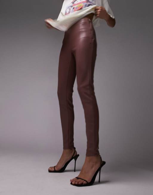 Topshop faux leather skinny hot sale trousers