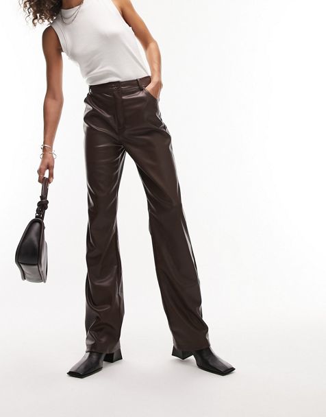 AFRM heston high rise straight leg faux leather pants in snake