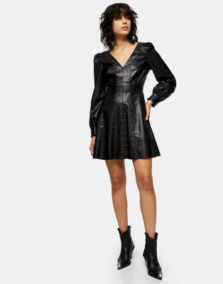 topshop leather dress