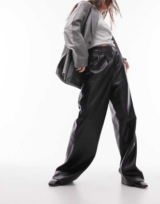 Buy Black Maternity Seamed Skinny Faux Leather Trousers from Next