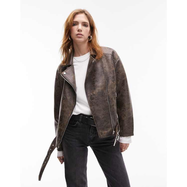 Oversized suede biker jacket discount