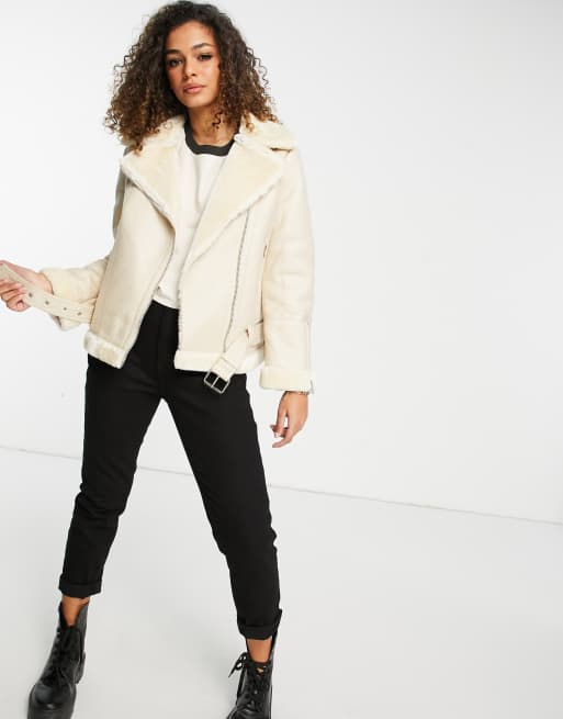 Faux shearling biker jacket topshop hotsell