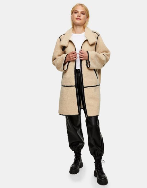 Asos shearling outlet coat