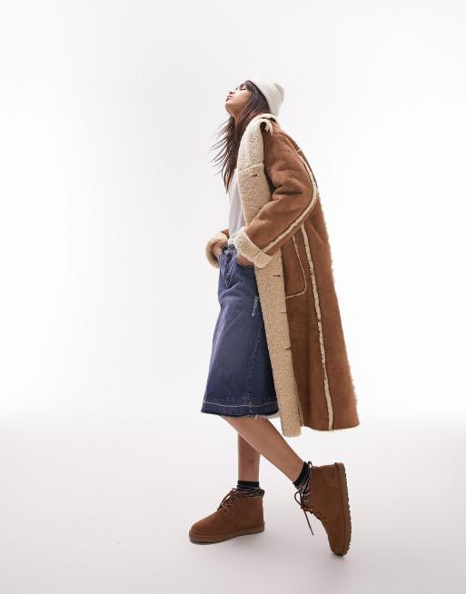 The Topshop Faux Fur Shearling Tan Coat – FORD LA FEMME