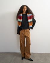 Topshop faux suede barrel leg trouser in tan