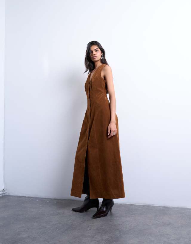 faux suede brown dress Topshop hidden button plaquette Midi in 2026 NH GRADUATION EDIT COLOUR:BLACK&PINK Hand wash Formal Dresses Sky Blue