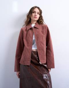 Faux suede shacket in pink