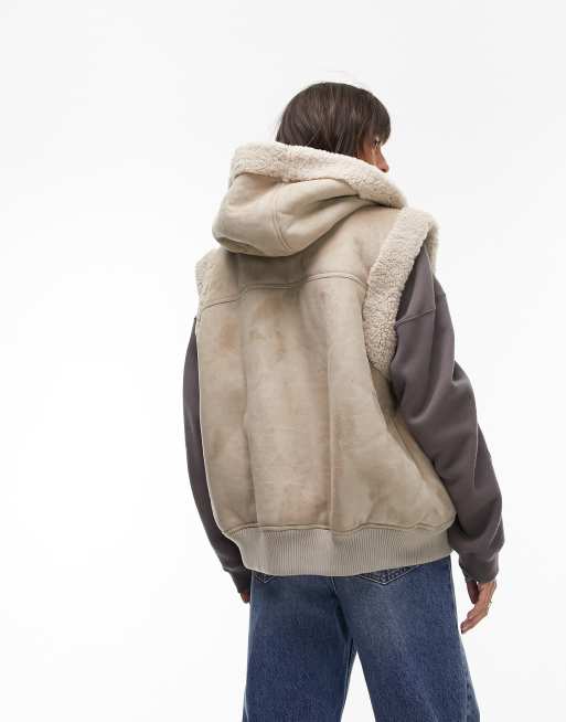 Faux suede hotsell sherpa vest