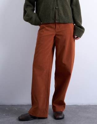 Topshop Faux Suede Wide Leg Pants With Seam Detail In Animal Print