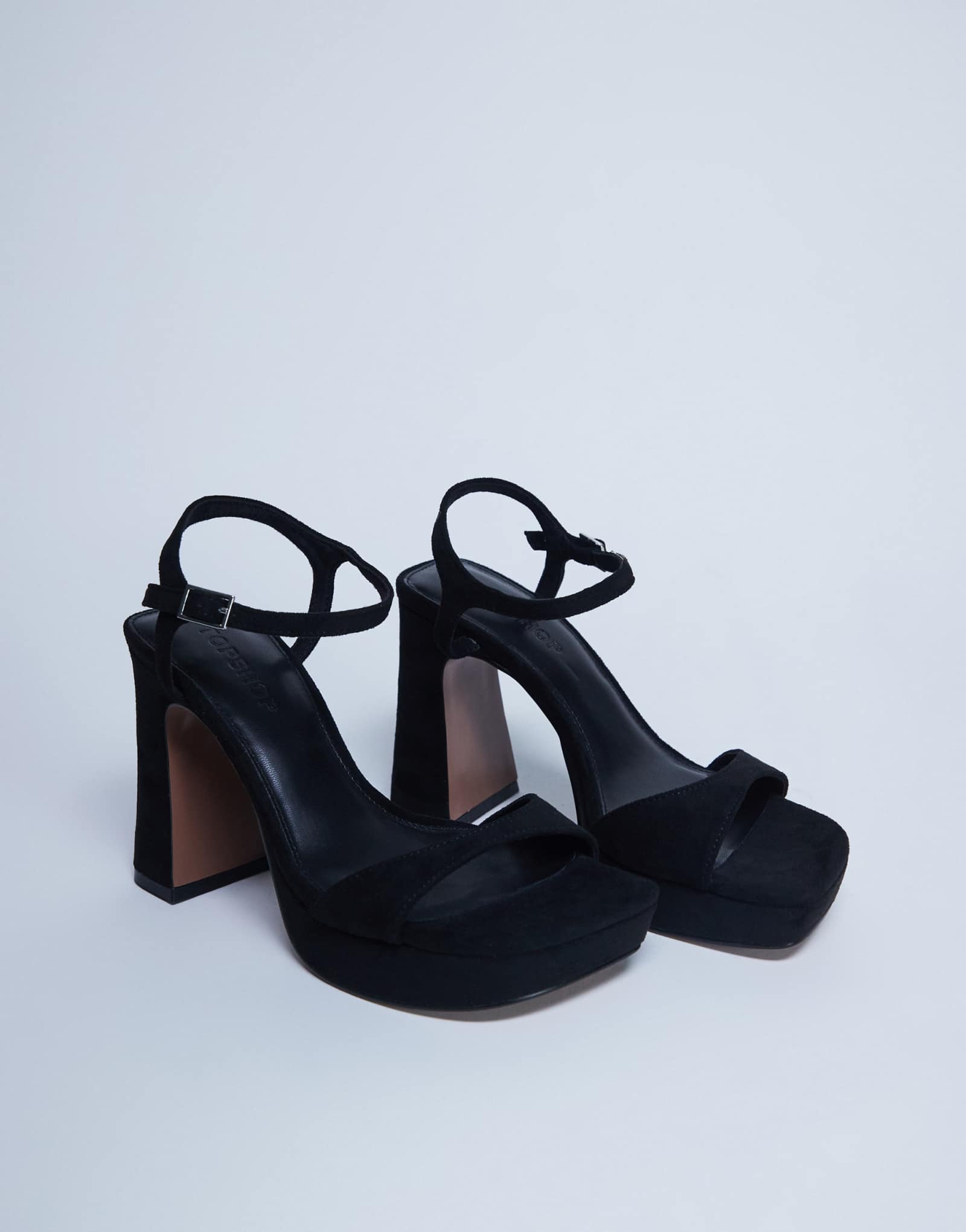 Черные босоножки на массивном каблуке и платформе от Topshop Faye 