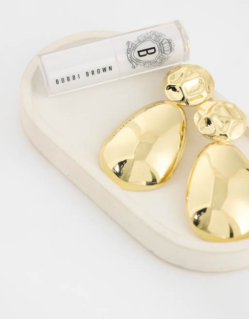 Topshop Faye stud drop earrings in gold, 4 of 4